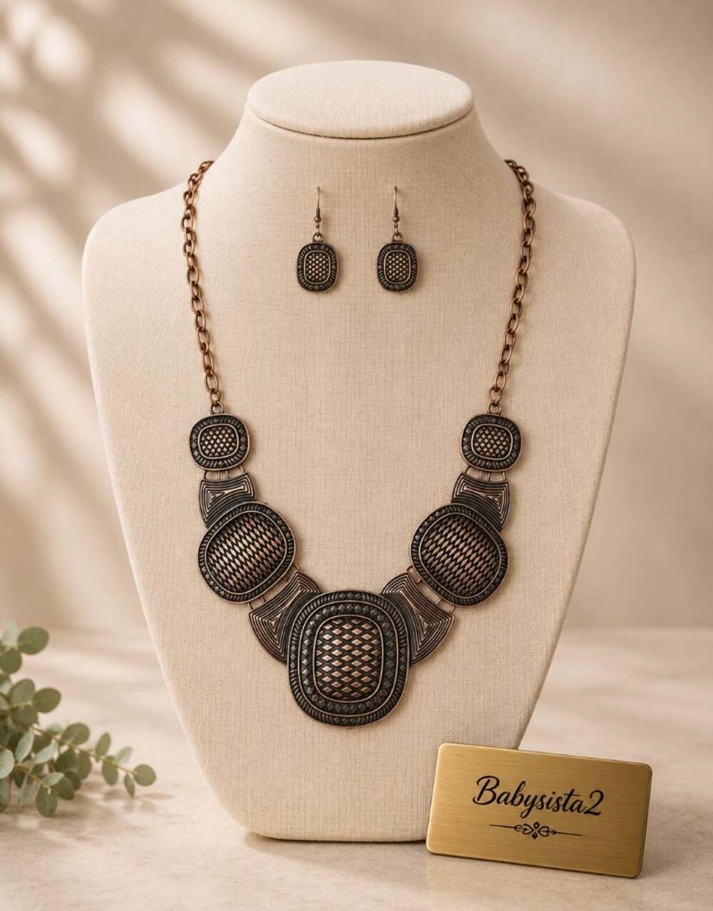 Copper Powerhouse Necklace and Earrings -paparazzi  68b